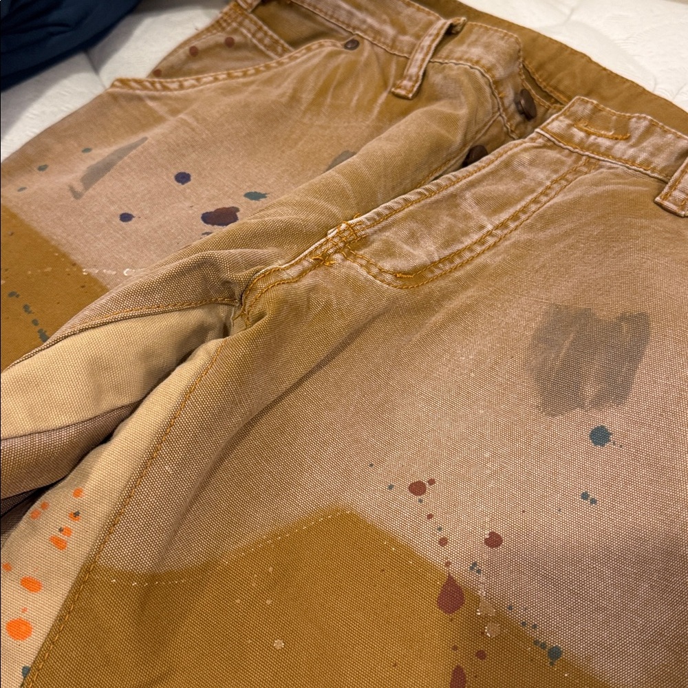 MNML Caramel Brown Patchwork Jeans with Cream Label - Picture 4 of 7